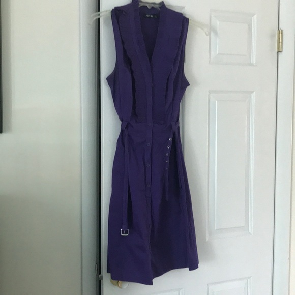 Perfect Purple Button Up Dress - Picture 1 of 4